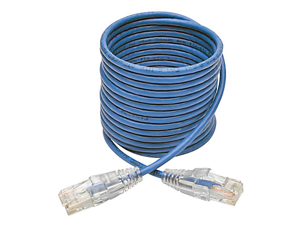 Tripp Lite 6ft Cat6 Gigabit Snagless Molded Slim UTP Patch Cable RJ45 M/M Blue 6' - First End: 1 x RJ-45 Male Network - Second End: 1 x RJ-45 Male Network - 128 MB/s - Patch Cable - Black