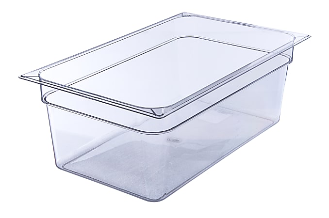 StorPlus Full-Size Plastic Food Pans, 8"H x 12 3/4"W x 20 3/4"D, Clear, Pack Of 6
