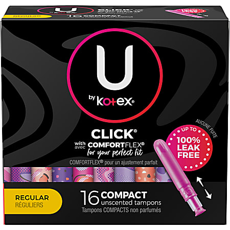 U by Kotex Click Regular Tampons Box Of 16 Tampons - Office Depot