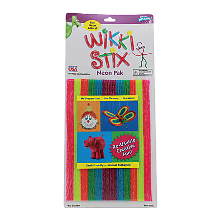 Wikki Stix® Original Wikki Stix, 8", Assorted Neon Colors, Pack Of 48