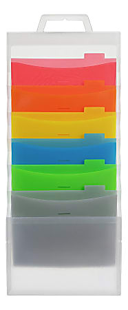 Office Depot® Brand 6-Pocket Cascading Wall File With 6 Folders, Letter Size, Clear, Total Qty 1