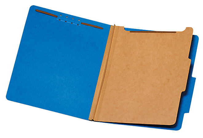 Globe-Weis® Safeshield Classification Folders, Letter Size, 2/5-Cut Tab, 1 Divider, Dark Blue, Box Of 10