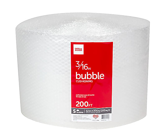 Office Depot® Brand Small Bubble Cushioning, 3/16” Thick, Clear, 12” x 200'
