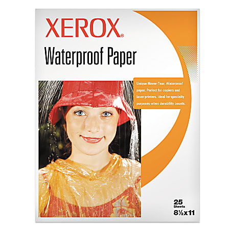 25 Sheets Waterproof Laser Paper  8.5 x 11  3.7 Mil- 
