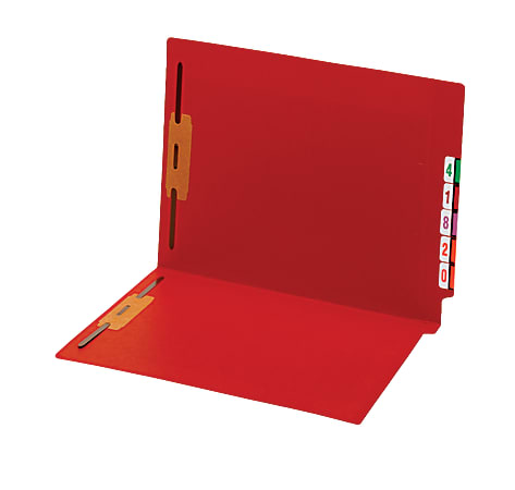 Pendaflex® Shelf-Master Color Folders With Fastener, Letter, Red, Box Of 50