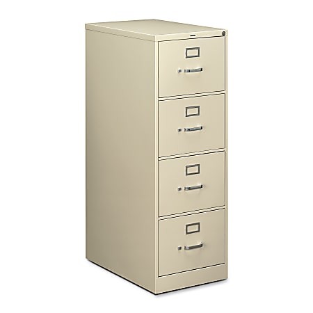 HON® 210 28-1/2"D Vertical 4-Drawer Legal-Size File Cabinet, Metal, Putty