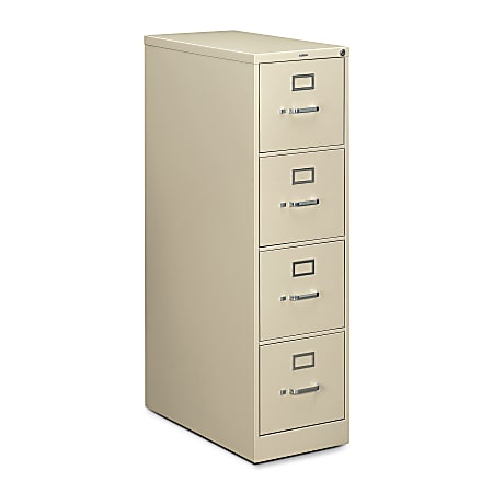 HON® 210 28-1/2"D Vertical 4-Drawer Letter-Size File Cabinet, Metal, Putty