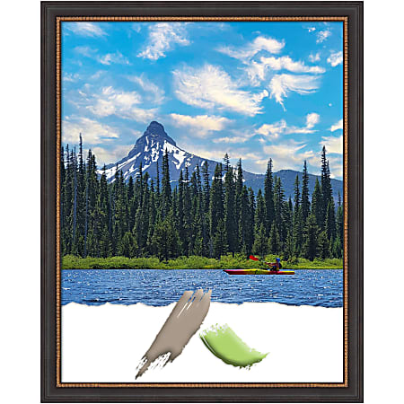Amanti Art Rectangular Wood Picture Frame, 25” x 31”, Matted For 22” x 28”, Ashton Black