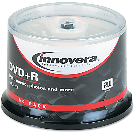 Innovera DVD Recordable Media - DVD+R - 16x - 4.70 GB - 50/Pack - 120mm - 2 Hour Maximum Recording Time