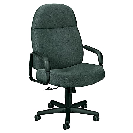 HON® Pyramid Series Mid-Back Fabric Chair, 48 1/2"H x 28 1/4"W x 40"D, Black Frame, Black Fabric