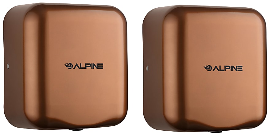 Alpine Industries Hemlock Commercial Automatic High-Speed Electric Hand Dryers, Copper, Pack Of 2 Dryers