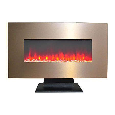 Cambridge Metallic Electric Fireplace With Multicolor Crystal