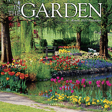 Graphique Floral Monthly Wall Calendar, 7" x 7", In The Garden, January To December 2022
