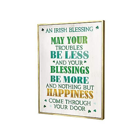 Amscan 475126 St. Patrick's Day Irish Blessing Plaque, 16”H x 12-1/2”W x 12-1/2”D, Green
