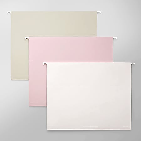 Office Depot® Brand Fashion Hanging File Folders, Letter Size, Blush Neutral Pastels, Total Qty 6