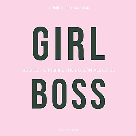 2025 Graphique Inspirational Monthly Wall Calendar, 12” x 12”, Girl Boss, January 2025 To December 2025, CY855