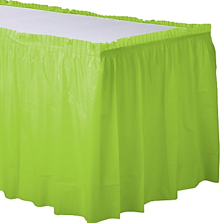 Amscan Plastic Table Skirts, Kiwi Green, 21’ x 29”, Pack Of 2 Skirts