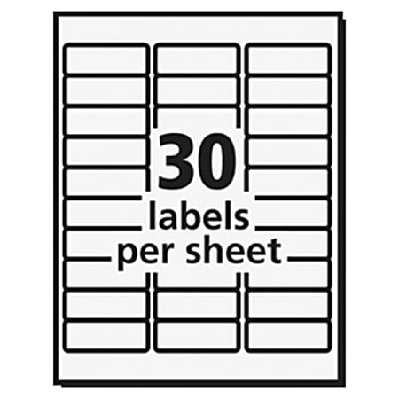 6460 Avery REMOVABLE MULTI-USE LABELS, INKJET/LASER PRINTERS, 1 X 2.63,  WHITE, 30/SHEET, 25 SHEETS/PACK : PartsSource : PartsSource - Healthcare  Products and Solutions