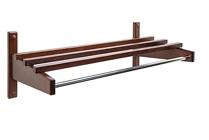 CSL Economy Series Wood Wall Rack, 10-1/2”H x 24"W x 12-3/4”D, Dark Brown
