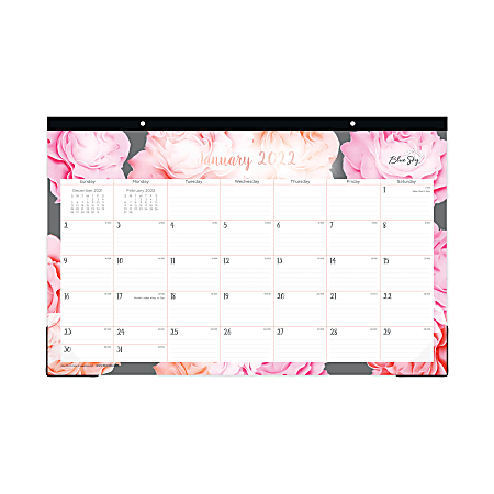 Blue sky monthly desk calendar 11 x 17 joselyn january to december 2022  102715 - office depot