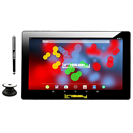 Linsay F10IPS Tablet, 10.1" Screen, 2GB Memory, 64GB Storage, Android 13, Black Holder/Stylus