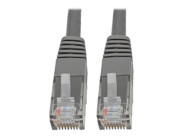 Tripp Lite Cat6 Cat5e Gigabit Molded Patch Cable RJ45 M/M 550MHz Gray 5ft 5' - 128 MB/s - Patch Cable - 5 ft - 1 x RJ-45 Male Network - 1 x RJ-45 Male Network - Gold Plated Contact - Gray