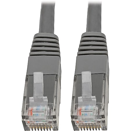 Tripp Lite Cat6 Cat5e Gigabit Molded Patch Cable RJ45 M/M 550MHz Gray 5ft 5' - 128 MB/s - Patch Cable - N200005GY