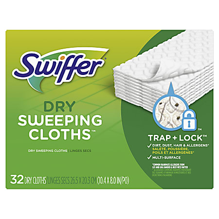 Swiffer Sweeper Multi Surface Dry Sweeping Cloth Refills 6 18 White Pack Of  32 Refills - Office Depot