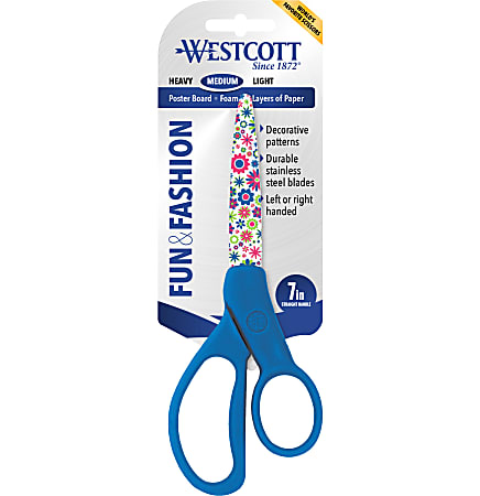 Westcott® Student Fun And Fashionable Scissors, 7", Pointed, Floral