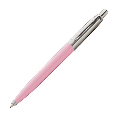 Parker® Jotter Ballpoint Pen, Medium Point, 1.0mm, Pink Ribbon Barrel, Blue Ink