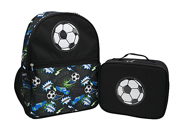 Office Depot&reg; Brand School Backpack and Lunch Box Set, Soccer