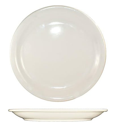 International Tableware Valencia™ Stoneware Narrow-Rim Plates, Round, 10 1/2", White, Pack Of 12 Plates