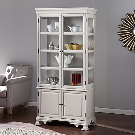 Southern Enterprises Paddington Curio Cabinet, Warm Gray