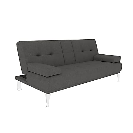 Lifestyle Solutions Serta Michigan Convertible Sectional Sofa, 33-1/2”H x 102-4/5”W x 70-1/8”D, Charcoal