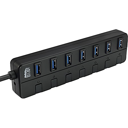 Adesso 7 ports USB 3.0 Hub with 5V2A Power Adaptor USB External 7 USB Ports  7 USB 3.0 Ports PC Mac - Office Depot