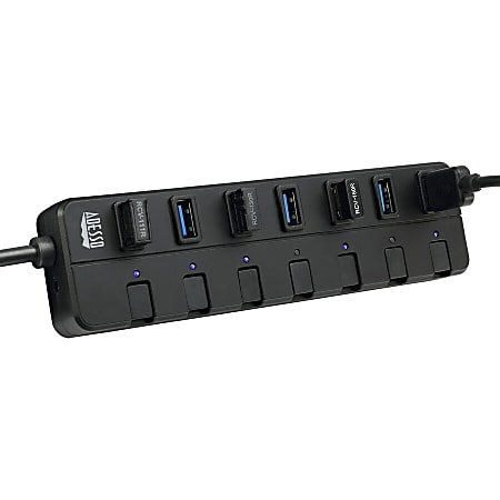 Active External 7 Port USB 3.0 & USB 2.0 Hub with USB 3.0 Cable and AC  Adapter SY-HUB20078