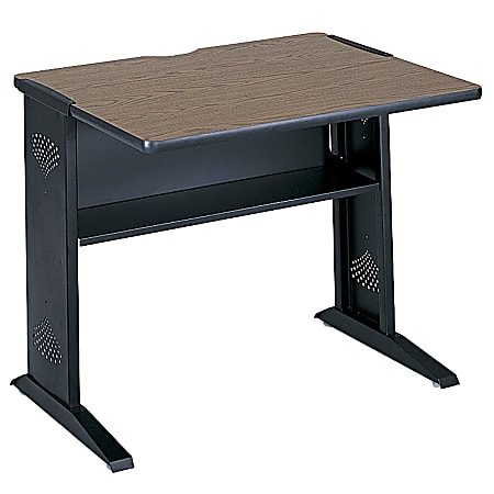 Safco® Reversible-Top Computer Desk, 36"W, Mahogany & Medium Oak/Black