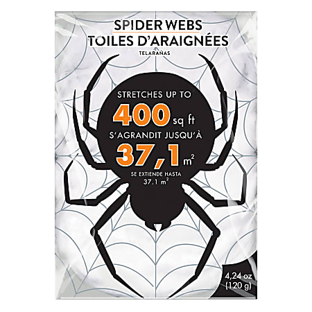 Amscan Spider Web Halloween Decorations, 240" x 240", White, Pack Of 2 Decorations