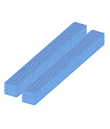 Gritt Commercial Premium Microfiber Hook & Loop Wet Mop Pads, 48", Blue, Pack Of 12 Pads