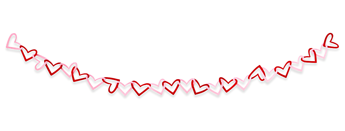 Office Depot® Brand Valentine's Day Open Heart Felt Garland, 5 ft, Red/Pink