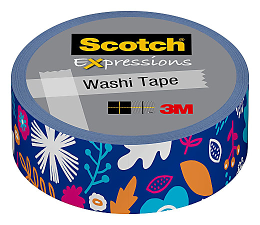 Scotch® Expressions Washi Tape, 0.59" x 32.75', Mod Flowers