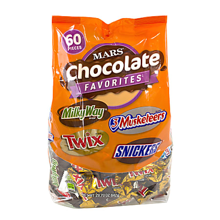 Mars Chocolate Fun-Size Variety Mix, 29.7 Oz, Bag Of 60 Pieces