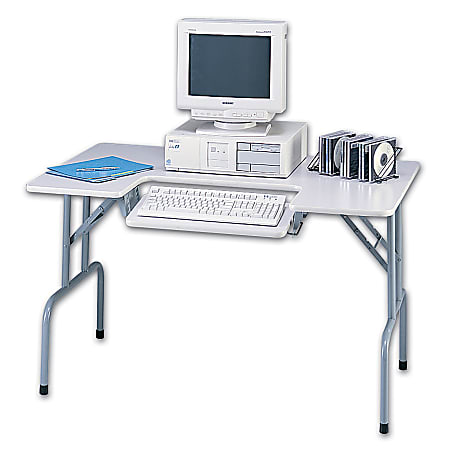 Safco® Folding Computer Table, Light Gray