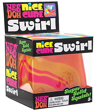 Schylling Inc. NeeDoh Nice Cube, Assorted Swirl, 2-1/4", Total Qty 1