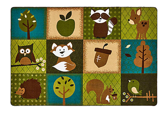 Carpets For Kids KIDSoft Collection Rug, Nature's Friends, 6' x 9', Brown