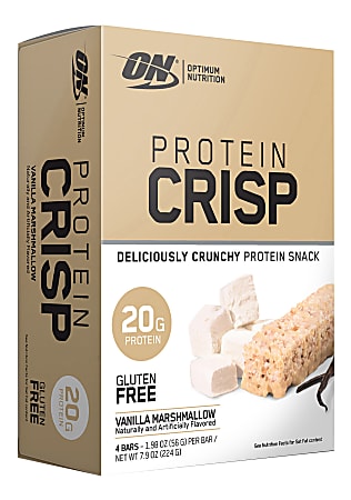 OPTIMUM NUTRITION Protein Crisp Bar Vanilla Marshmallow, 1.98 oz, 12 Count