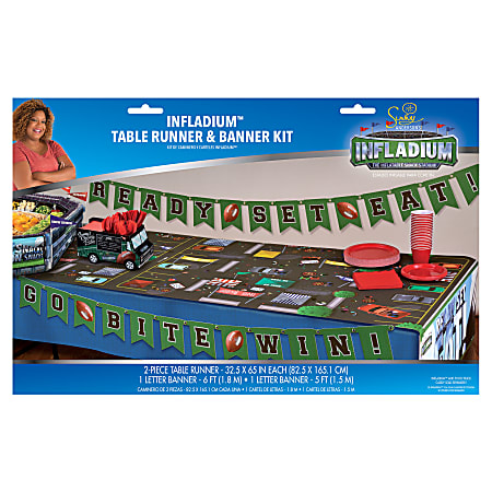 Amscan Plastic Football Scene Setter and Banner Kit, 65" x 32-1/2", 2 Per Pack, Case Of 4 Packs