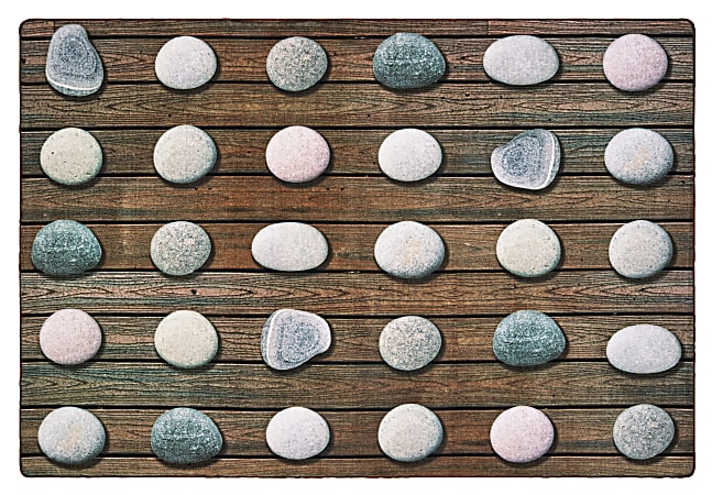 Carpets for Kids® Pixel Perfect Collection™ Stones Seating Rug, 8’x 12’, Gray
