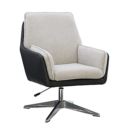 Linon Myra Swivel Accent Chair, Black/Gray/Chrome