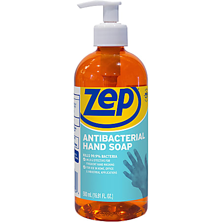 Zep Professional Antimicrobial Hand Soap - Fresh Clean Scent - 16.9 fl oz (500 mL) - Kill Germs, Bacteria Remover, Soil Remover - 0